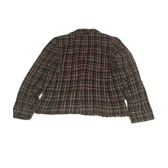🎯3 for $30🎯 blazer 6 black pink woven tweed Career Preppy Retro Whimsygoth - Picture 2 of 6
